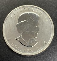 2012 - Canadian 1 Troy Oz .999 Fine Silver Coin $5