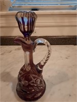 Amethyst cut to clear decanter
