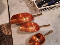 3 copper scoops
