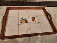 Tile & wood tray