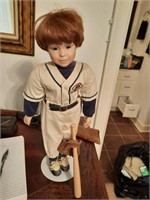 Porcelain baseball player doll