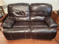Leather love seat, electric, reclining