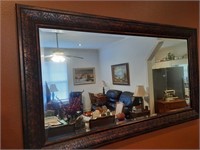 Large framed bevelled mirror