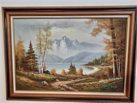 Signed McCarthy mountain scene painting