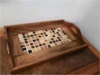 Wood & tile tray