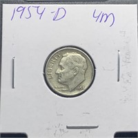 1954-D ROOSEVELT SILVER DIME