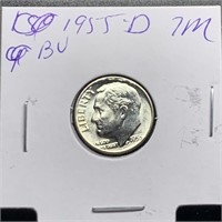 1955-D BU ROOSEVELT SILVER DIME