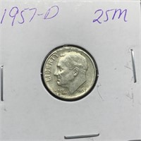 1957-D ROOSEVELT SILVER DIME