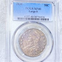 1830 Capped Bust Half Dollar PCGS - XF40 LARGE 0
