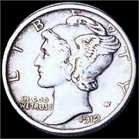 1919-D Mercury Silver Dime ABOUT UNCIRCULATED