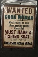 Good Woman Wanted Tin Sign