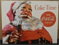 Coke Time Santa Tin Sign