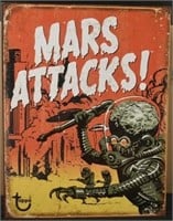 Mars Attacks Tin Sign