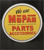 We Use MOPAR Parts Round Tin Sign