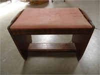 Wood Bench with Padded Seat