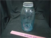 Vintage Atlas Strong Shoulder Blue Glass Mason Jar
