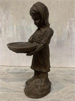 11” Cast Iron Bank - Little Girl with Bowl