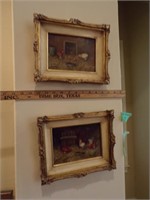 Framed oil on canvas Chicken paintings