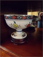 Glazed Oriental pedestal dish