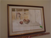 Framed  Apples on the window seal print
