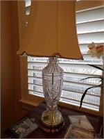 Pair of Chrystal Glass lamps with shades