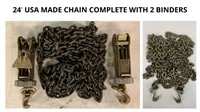Chain - 24' Steel USA made w/ 2 Binders inc.
