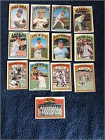 Lot of 13 - 1972 OPC O-Pee-Chee Baseball Cards