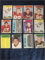 Lot of 12 - 1965 Philadelphia Football Cards