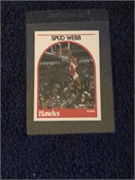 Autographed 1989-90 Hoops Spud Webb Basketball