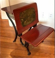 AS Co. Antique School Desk with Cast Iron Base