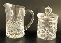 Crystal Pitcher & Biscuit Barrel