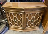 Console Cabinet with Lions Head Accents