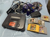 NINTENDO 64 GAME SYSTEM WITH GAMES AND CONTROLLS