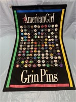 AMERICAN GIRL GRIN PINS 100 ON BANNER