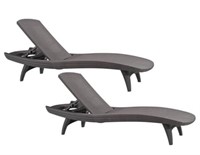 2 New Keter Anthracite Pacific Sun Patio Lounger