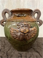 Angel Pottery Jug Vase with Handles