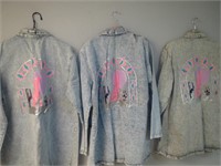 Lot of 3 SW Style Decorated Denim Jackets