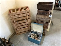Wood Chicken Crate, 5 Wood Ammo Boxes
