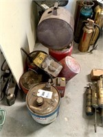 8 Misc Metal Fuel Cans, 2 Keen Kutter, and
