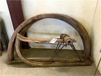 2 Arched Wood Window Frames, 2 Wagon Sled Runners