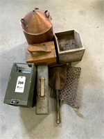 Copper Pot, Shoe Shine Box, Army Shovel