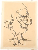 FELIX BELTRAN INK & MARKER PROFILE OF A MAN ON PAP