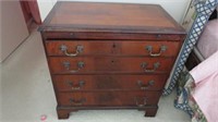 Mahogany 4 Drawer Chest w/ Writing Tray pullout
