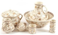 19TH C. BROWNFIELD & SONS DAISY WASH SET - LOT OF