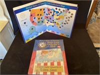 Two USA Coin Collector Maps with Quarters