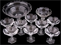 CRYSTAL SCALLOPED COMPOTE DISHES - LOT OF 10
