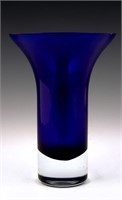 MURANO COBALT AND CLEAR VASE