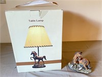 Horse Table Lamp and Figurine