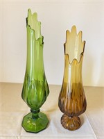 Two Tall Fluted Vases