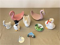 Swan and Duck Figurines